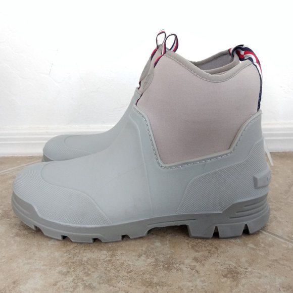 Tommy Hilfiger Women's Size 8M Gray‎ Logo Snow Rain Rubber Ankle Boots NEW READ - Picture 2 of 12